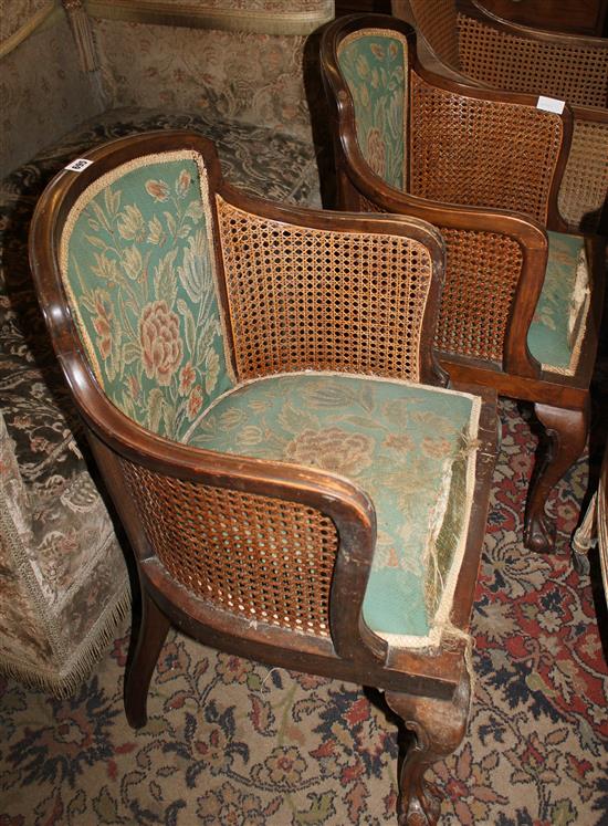 Pair cane chairs